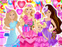 The Roberts sisters are as excited as can be, for today is Barbies 18th birthday! All is ready for the party, but it wont start until the girls decide what to wear! Barbie is still hesitating on which gown to choose. Chelsea, Skipper and Stacey were thinking about wearing matching outfits, but they cant decide on the color. Maybe you could help them?